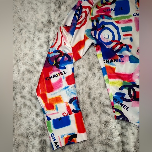 Chanel Colorful Logo Print Blouse - Picture 6 of 16